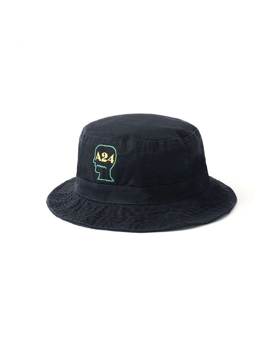 A24 x Brain Dead Logo Head Embroidered Bucket Hat - Navy