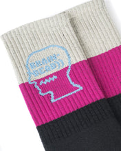 Load image into Gallery viewer, Striped Logo Head Socks - Pink/Natural/Black/Teal
